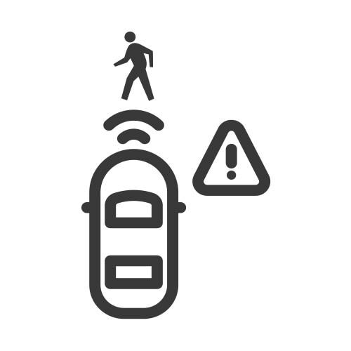 Ícono de seguridad detección frontal de peatones Chevrolet Equinox EV 2024 SUV eléctrica deportiva
